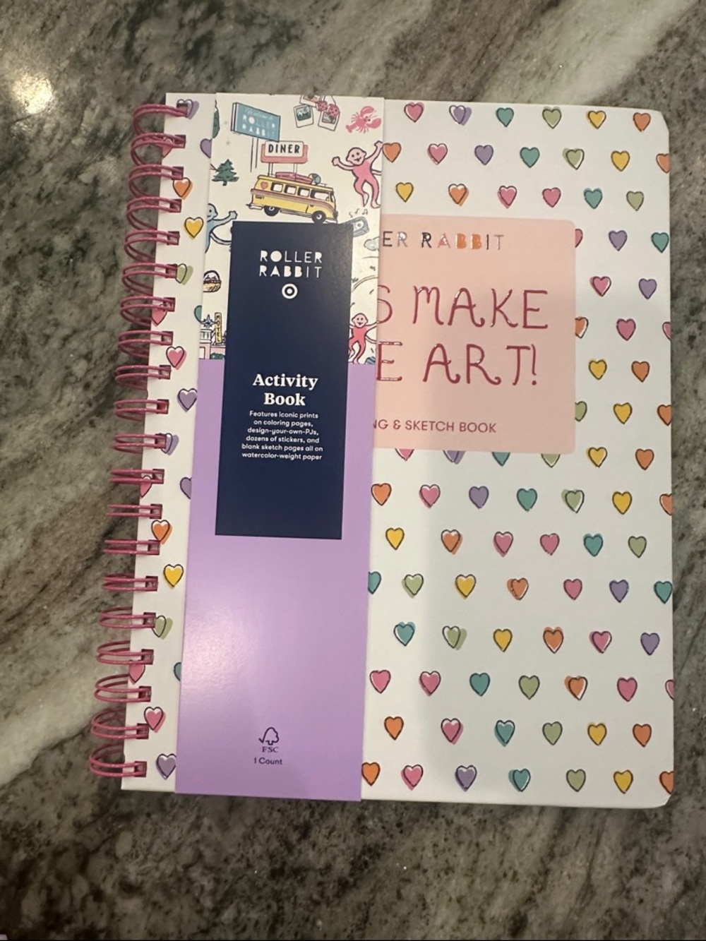 Roller Rabbit Multicolor Art Spiral Activity Book